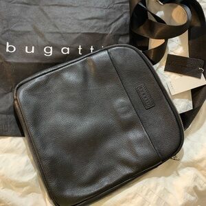 Bugatti Black Leather Men's Bag